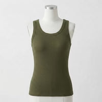 Maggie's ribbed cotton built-in bra tank color option